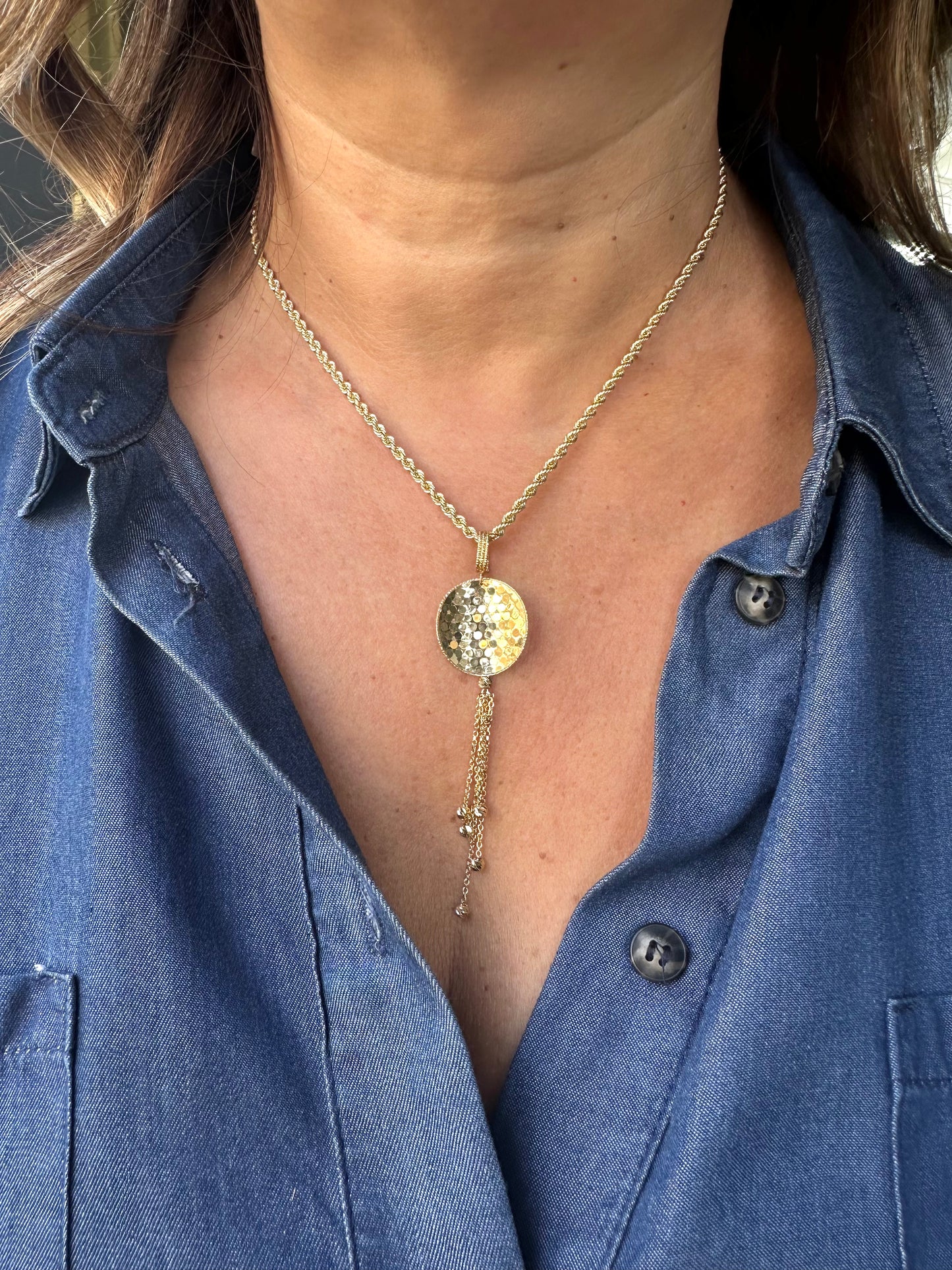 Collana Donna Con Ciondolo Pendente In Oro 18 Kt