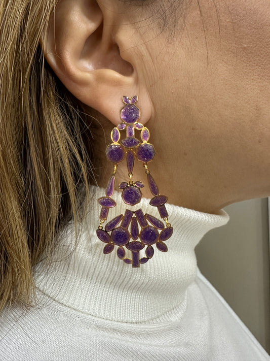 Orecchini LaGriffe Smaltati Viola