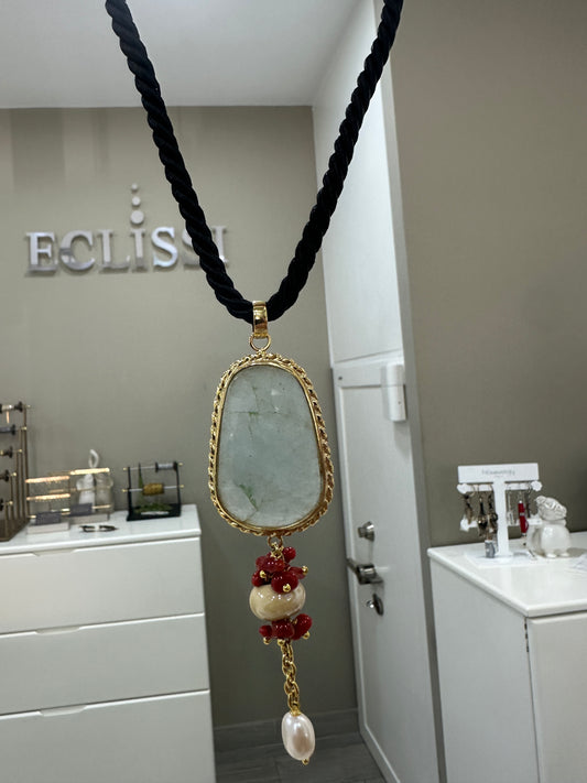 Collana Con Radice Di Acquamarina