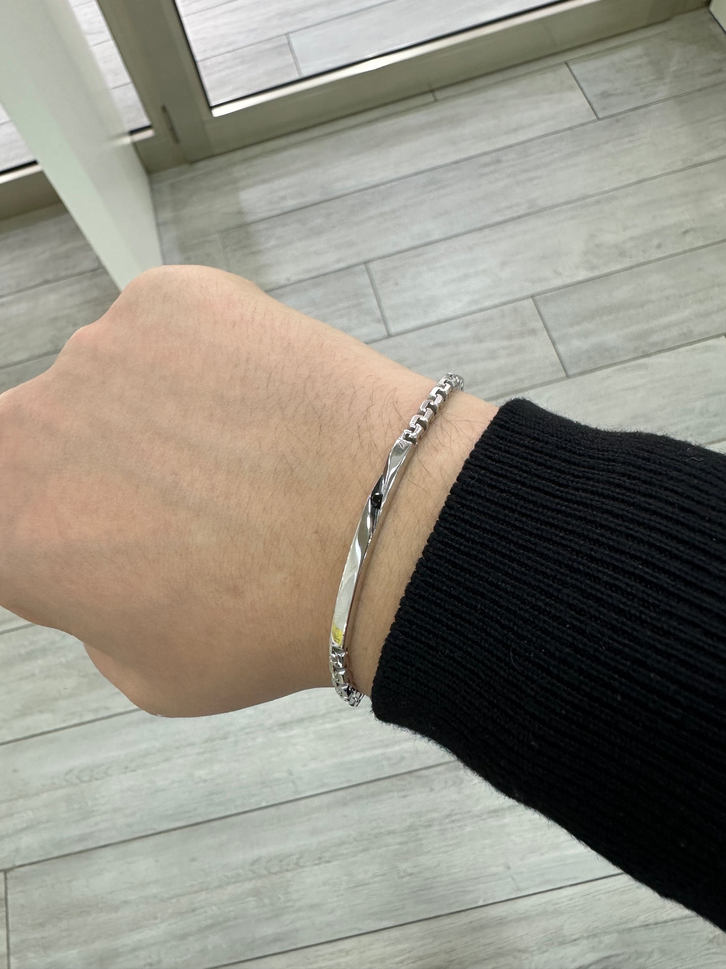 Bracciale Zancan Con Targa e Pietra Nera