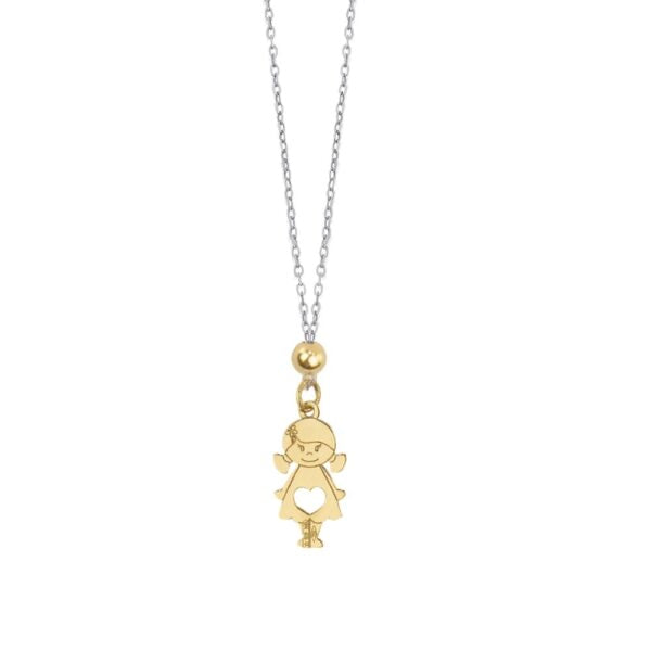 Collana My Charm Con Ciondolo Bimba In Oro 18 Kt