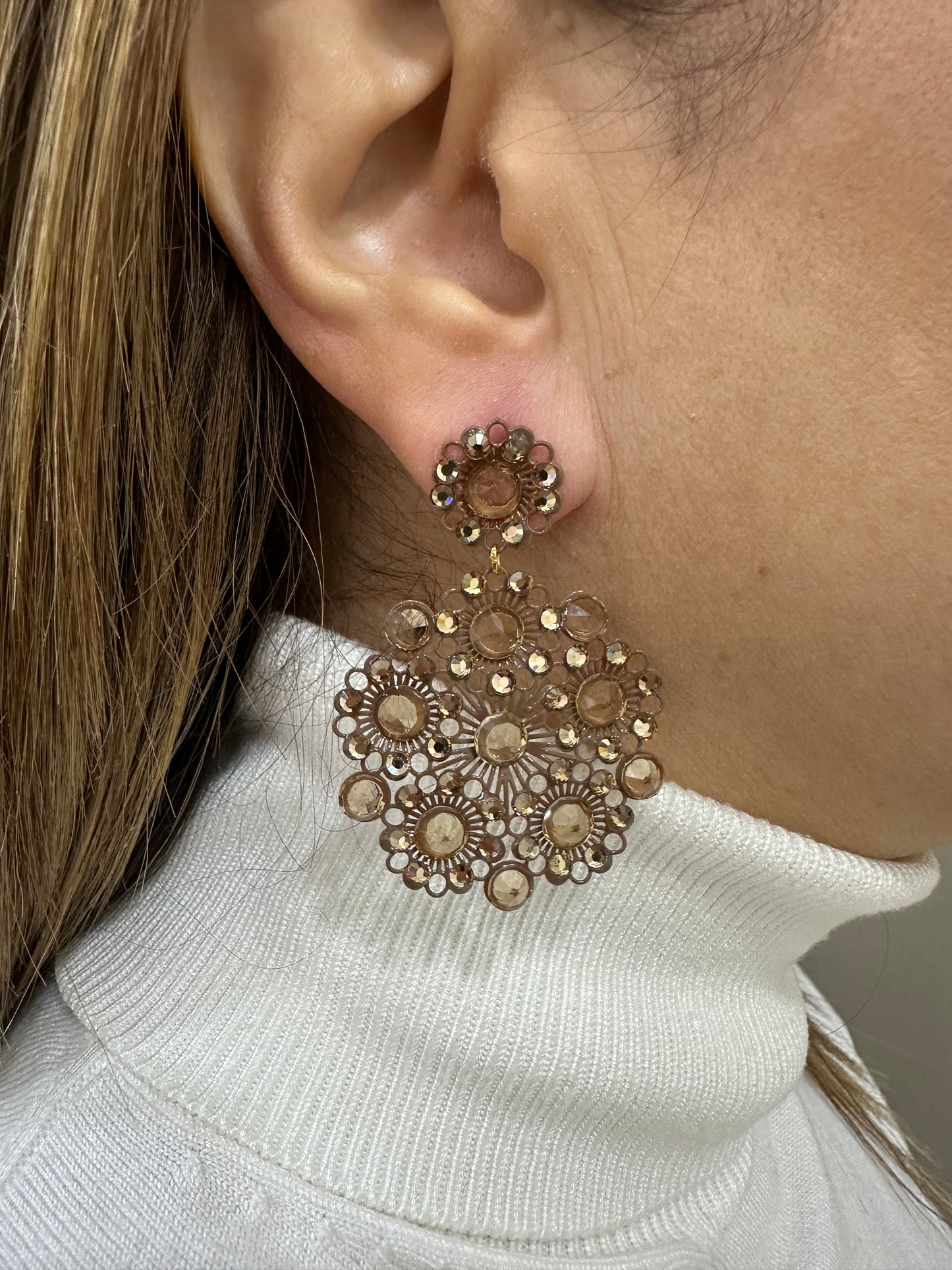Orecchini LaGriffe Ambra Con Swarovski