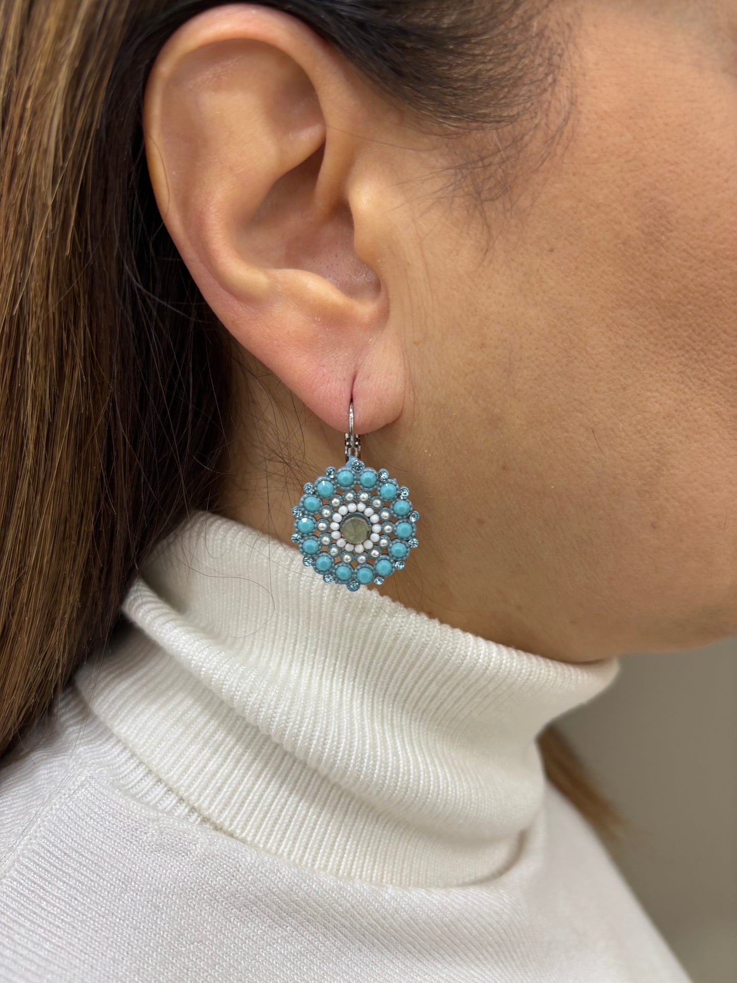 Orecchini LaGriffe Azzurri Con Swarovski