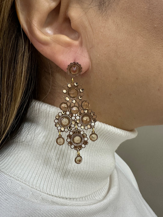 Orecchini LaGriffe Ambra Con Swarovski