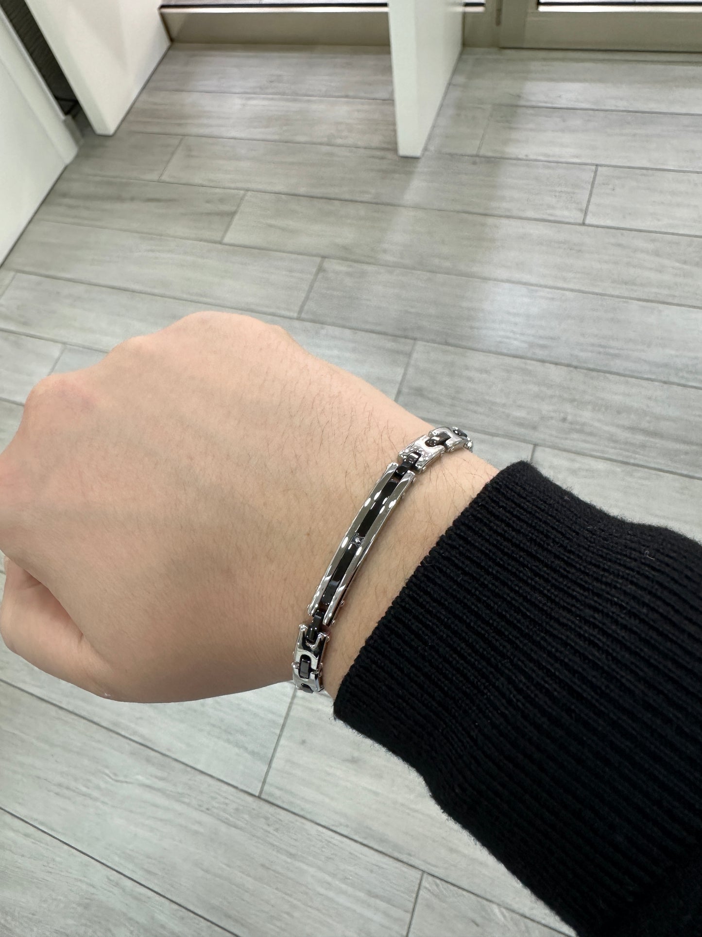 Bracciale Zancan In Acciaio e Zirconi Neri