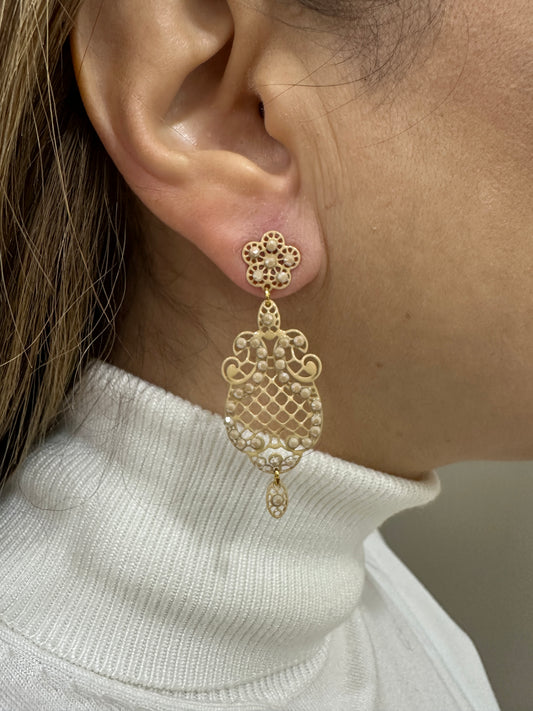 Orecchini LaGriffe Biscotto Con Swarovski