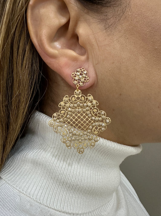 Orecchini LaGriffe Biscotto Con Swarovski