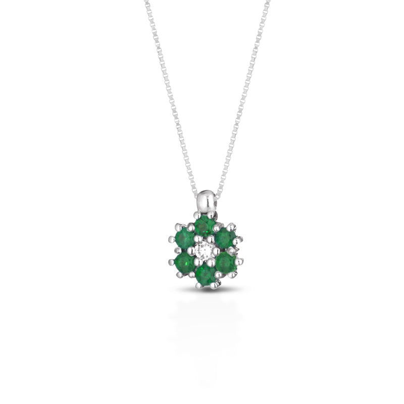 Collana Marika In Oro 18 Kt Con Smeraldi e Diamanti - CDP7606