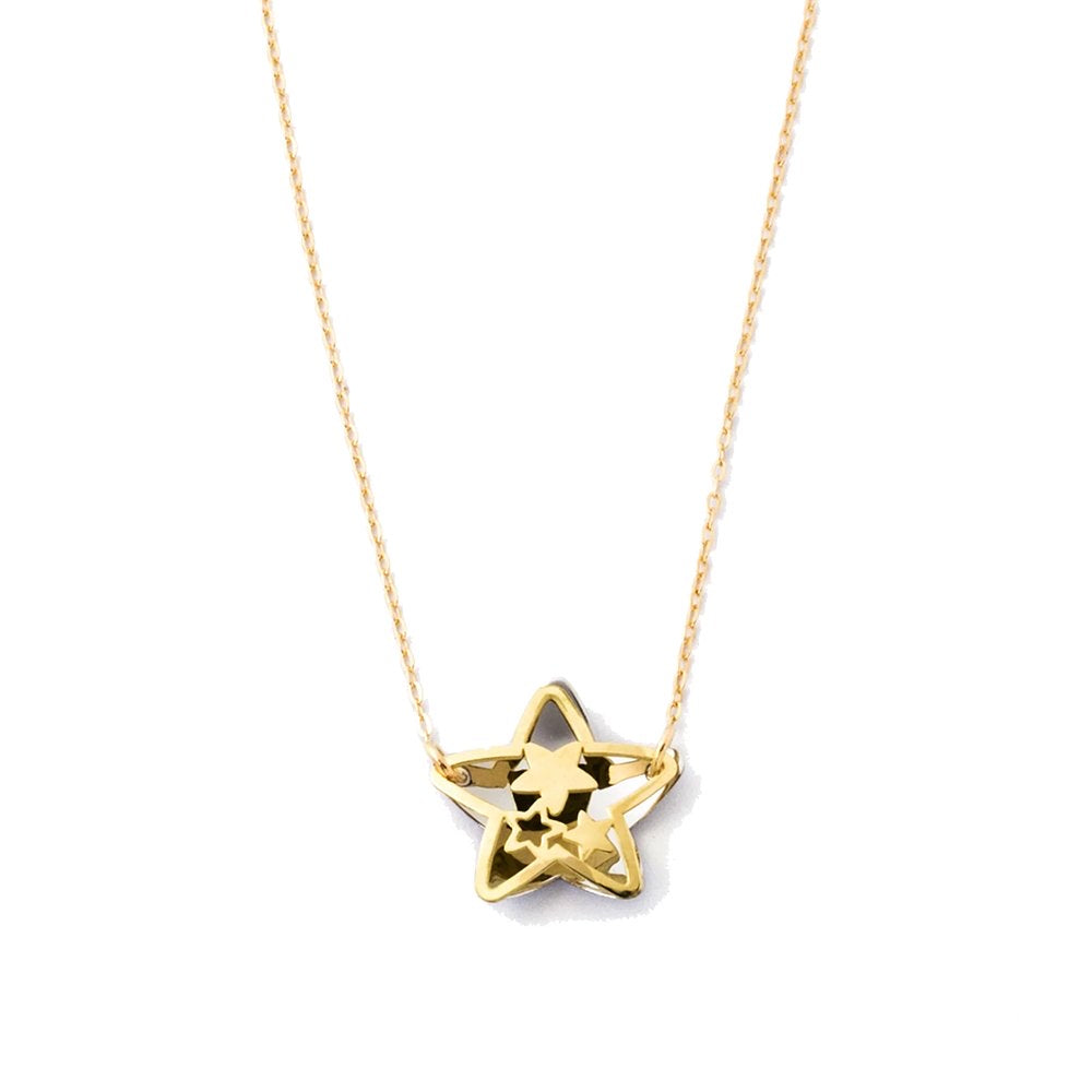 Collana My Charm Mini Stella Traforata In Oro 18 Kt