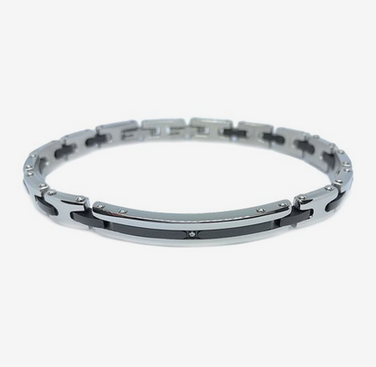 Bracciale Zancan In Acciaio e Zirconi Neri