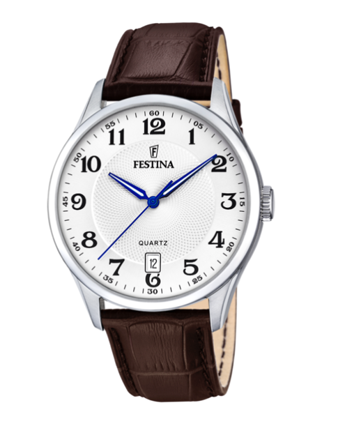 Orologio Festina Classics Bianco Cinturino In Pelle