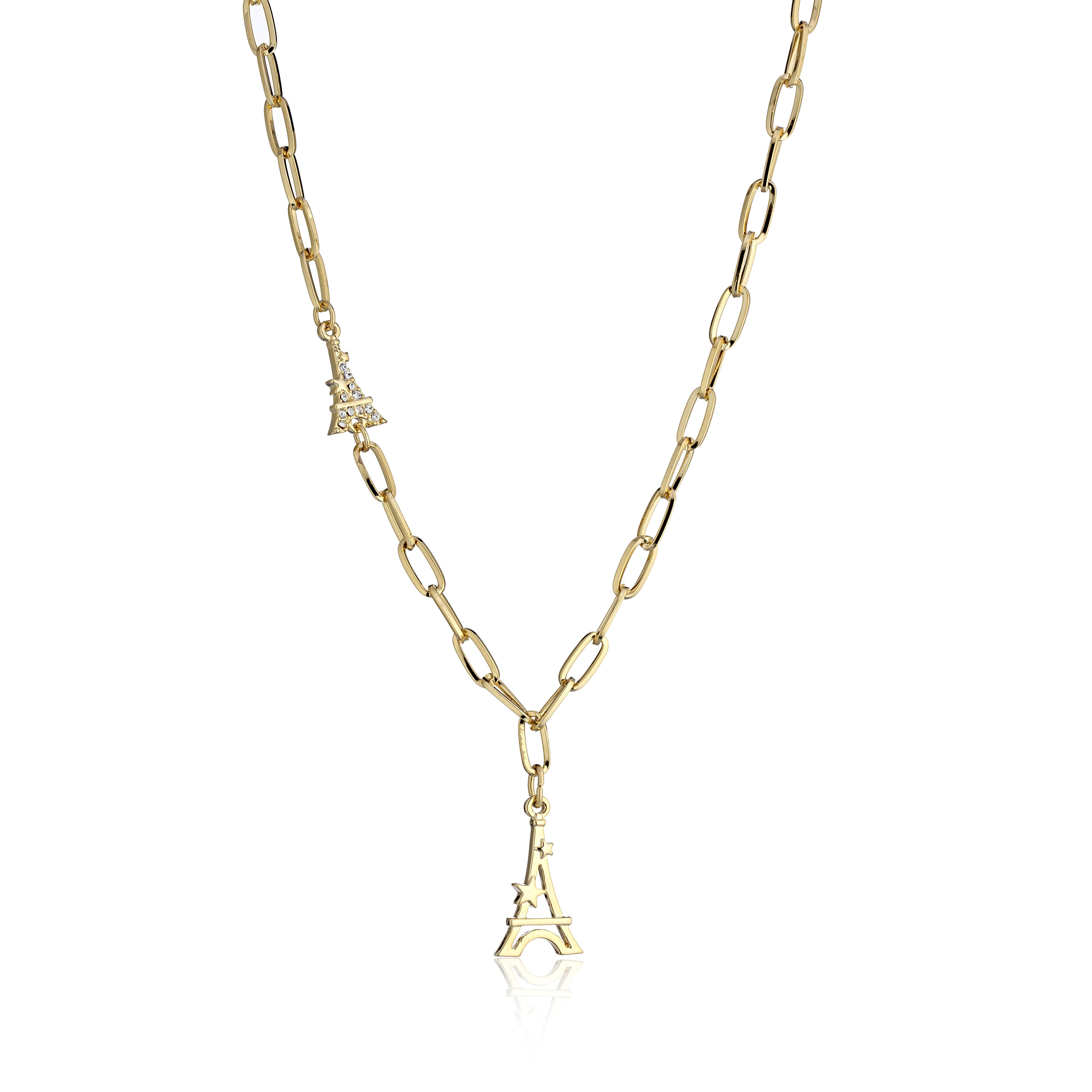 collana con swaroski viola e torre eiffel pendenti - Gioielli - Col collana con swaroski viola e torre eiffel pendenti - Gioielli - Col