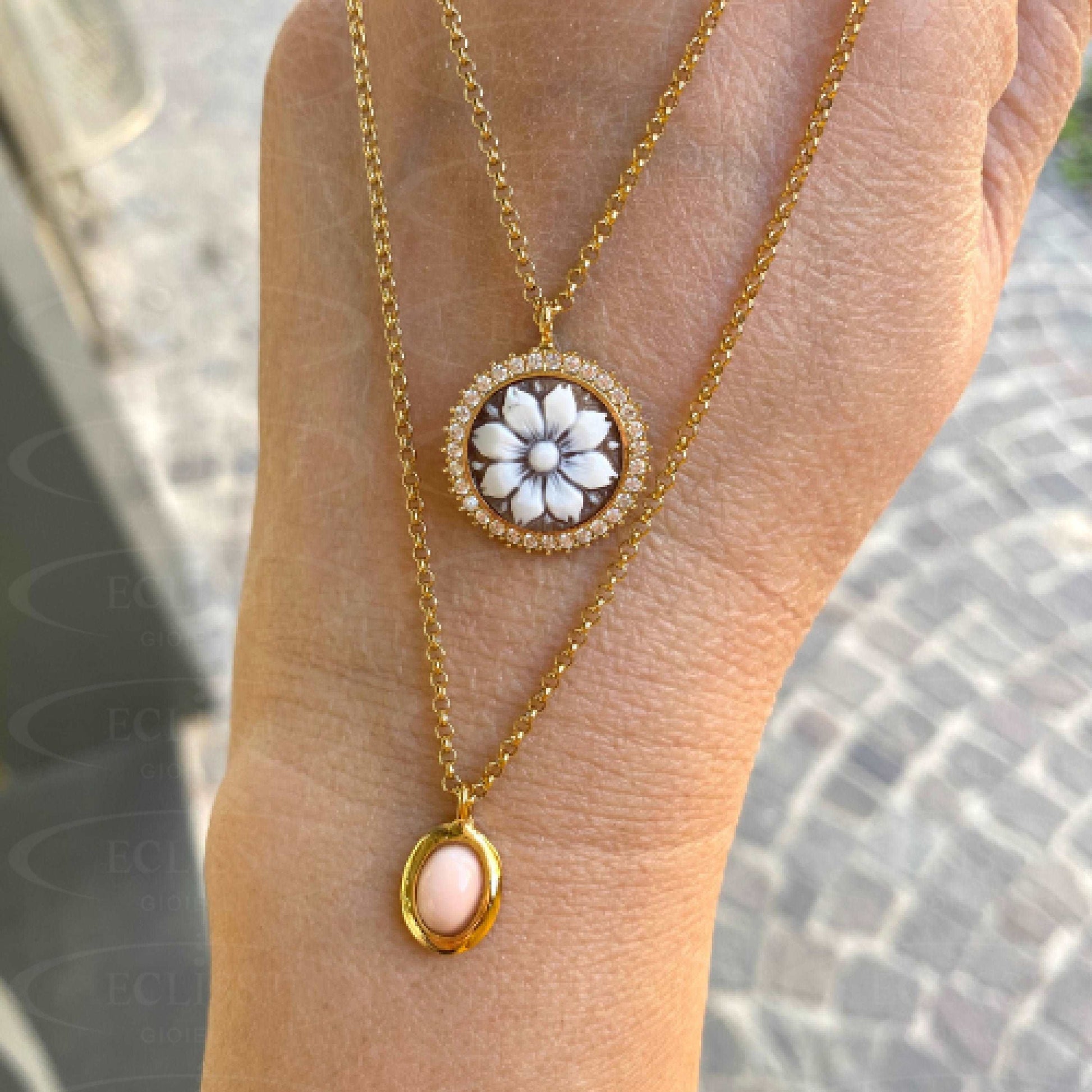 Collana Cameo Fiore Collane