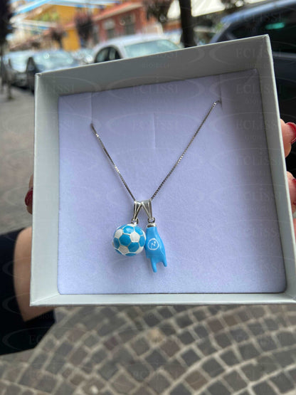 Collana Con Corna E Pallone Napoli Collane