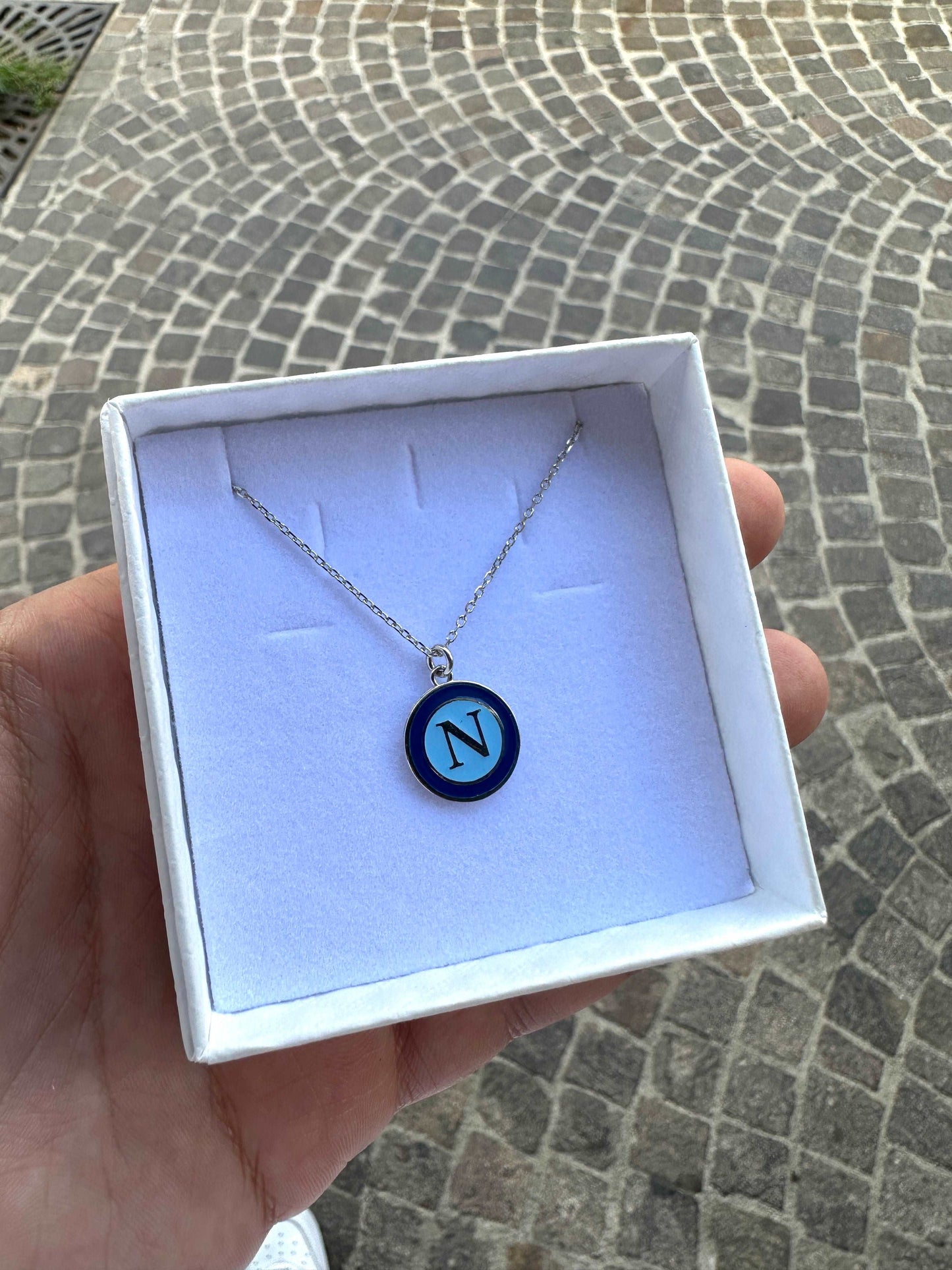 Collana in Argento Con Logo Napoli Smaltato