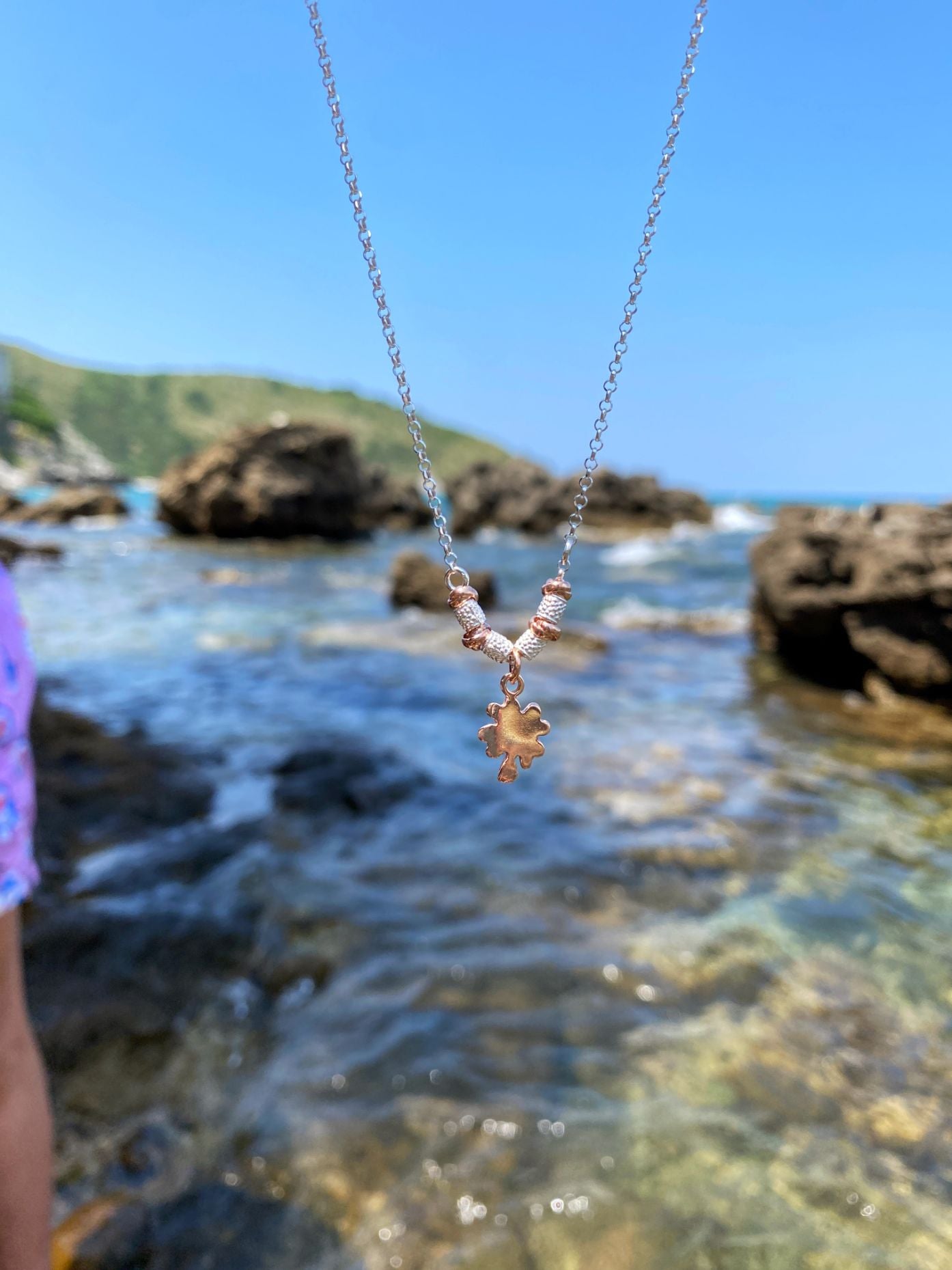 Collana Pepite Con Quadrifoglio