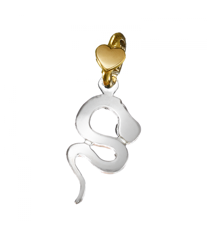 Ciondolo Dodo Mariani Serpente Grande In Argento e Oro 9 kt.