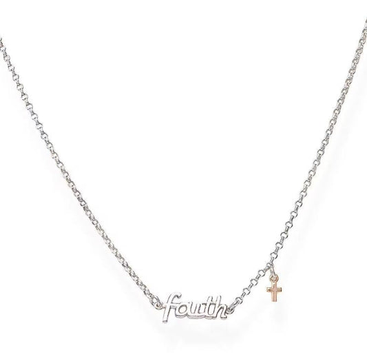 Collana Amen Faith E Charm Croce Rosè Collane