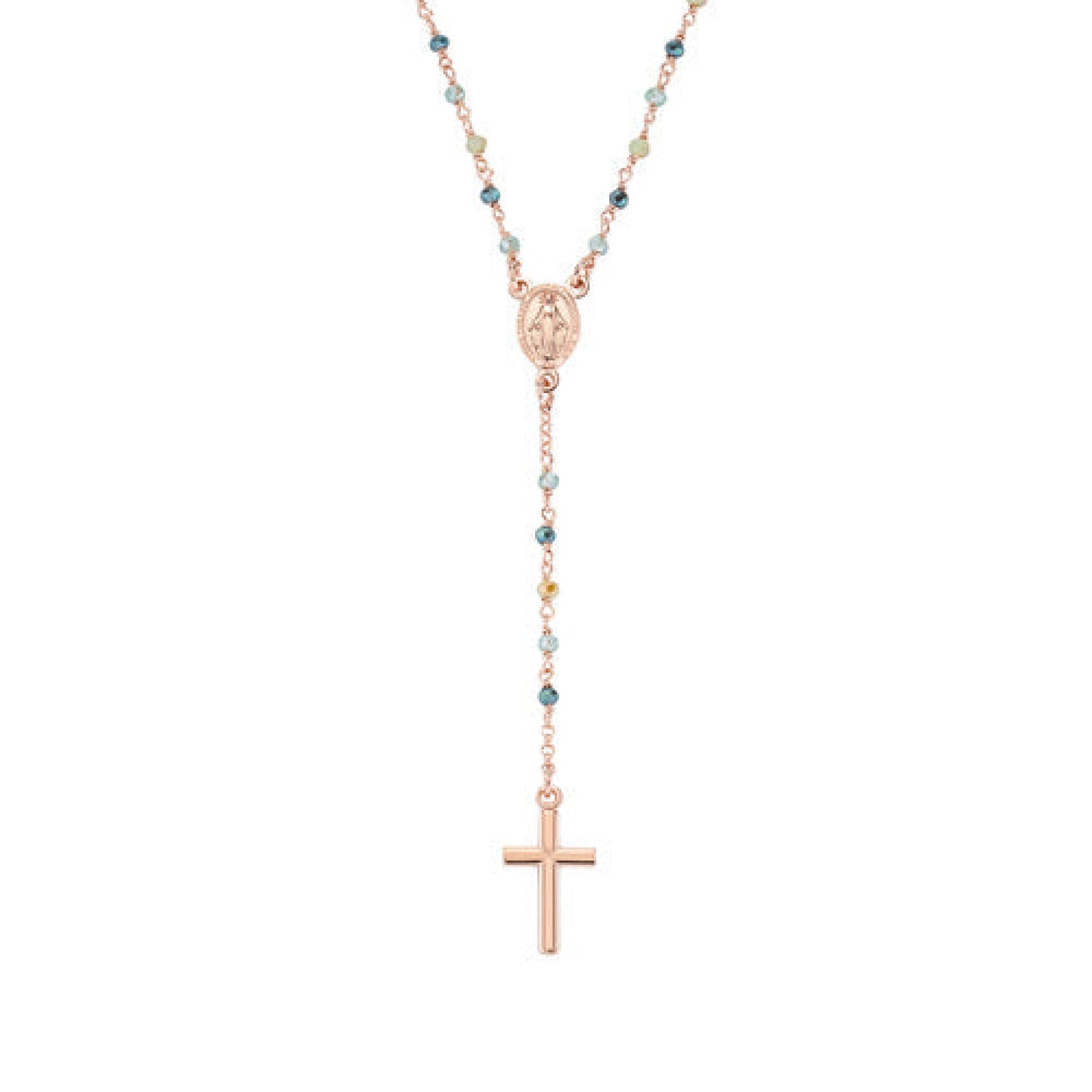 Rosario Amen Rosè Con Cristalli Multicolor Verde Collane
