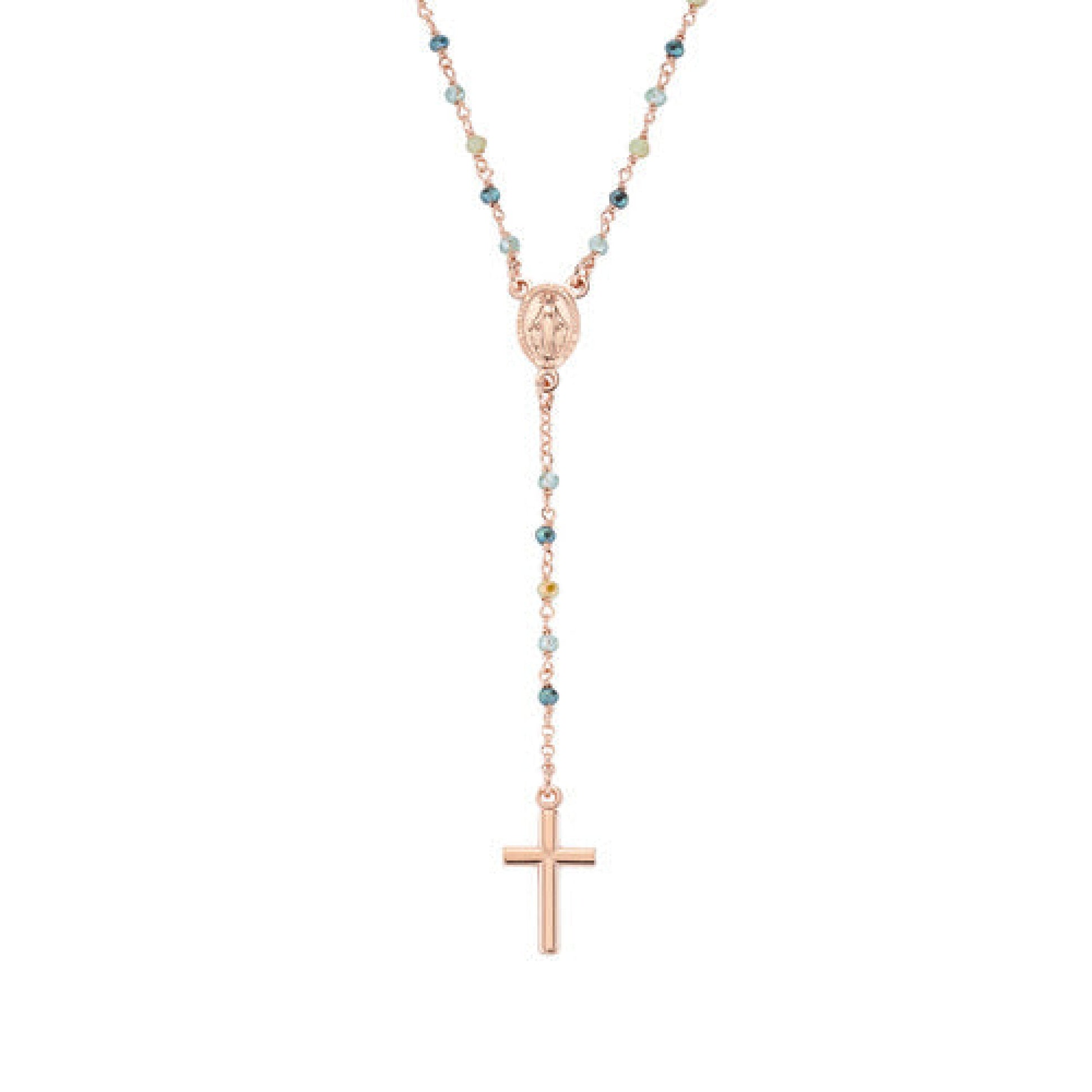 Rosario Amen Rosè Con Cristalli Multicolor Verde Collane