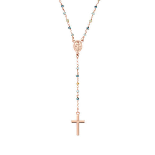 Rosario Amen Rosè Con Cristalli Multicolor Verde Collane